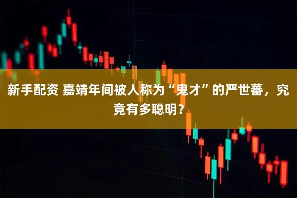 新手配资 嘉靖年间被人称为“鬼才”的严世蕃，究竟有多聪明？